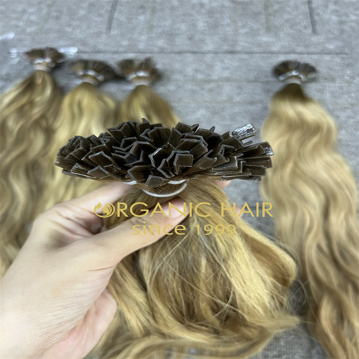 Custom rooted color keratin K-tip hair extensions wholesale H7